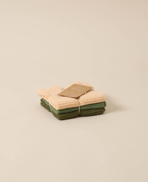 Chiffons tricotés, 3 pièces, blush