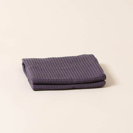 Serviette de toilette, gaufrette, bleu foncé