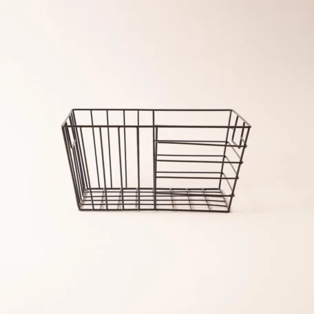 Panier empilable Wire, noir mat, 30 x 22x 15cm