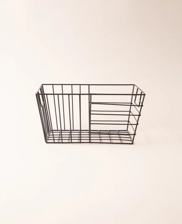 Panier empilable Wire, noir mat, 30 x 22x 15cm