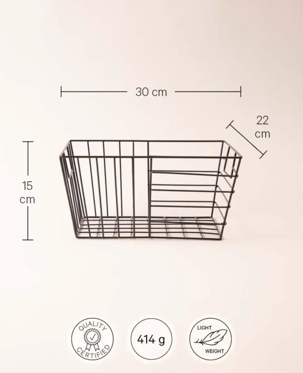 Stapelbarer Wire Korb, matt schwarz, 30 x 22x 15cm – Image 4