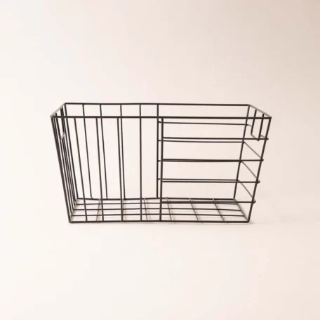 Panier empilable Wire, noir mat, 35x23x18
