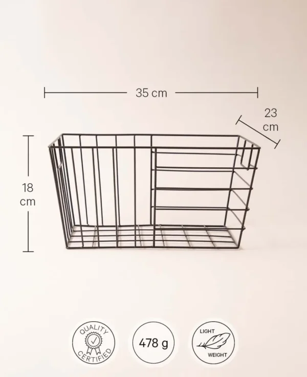Stapelbarer Wire Korb, matt schwarz, 35x23x18 – Image 2