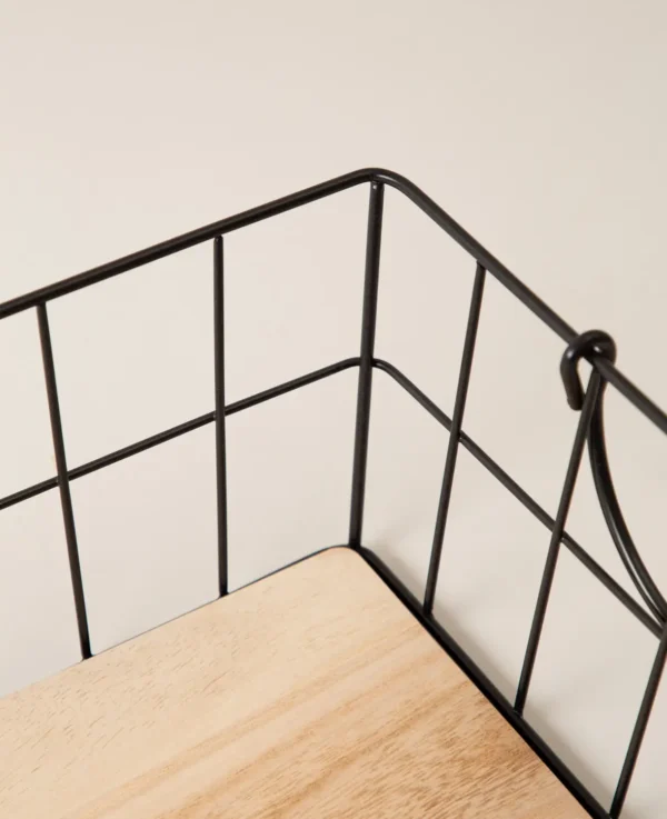 Stapelbarer Wire Korb, matt schwarz, 42x30x12cm – Image 2