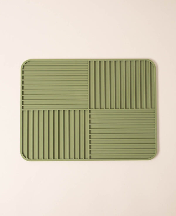 Tapis à vaisselle en silicone, vert sauge, 30x40.2cm