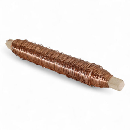 Fil de bobinage 'laqué' 0.50mm x 50m 100gr sur tige en bois cuivre