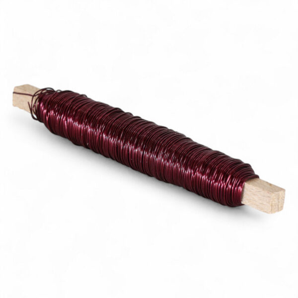 Fil d'enroulement 'laqué' 0.50mm x 50m 100gr sur tige en bois brun