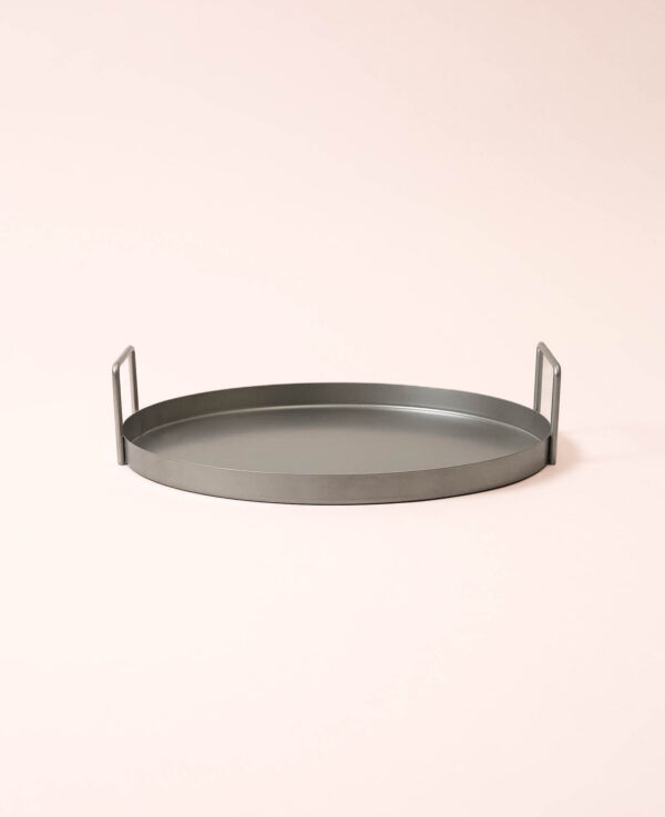 Metalltablett rund silber, 30cm