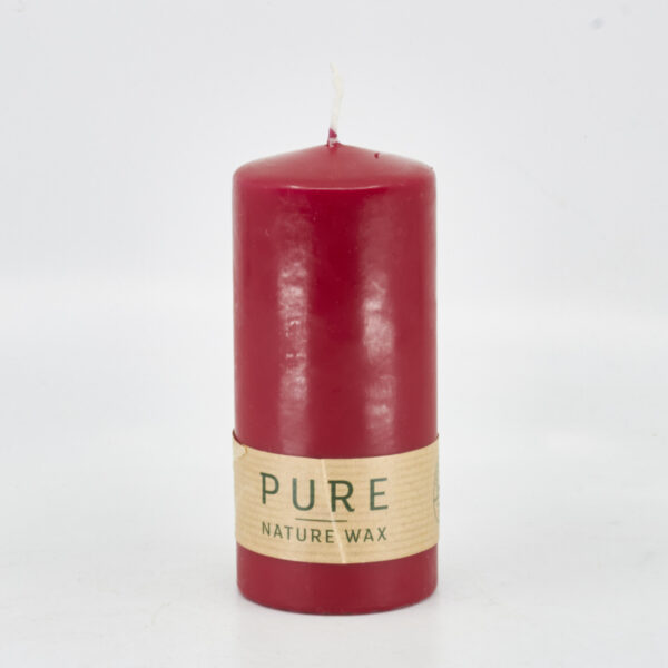 Bougie en cire naturelle 'rouge carmin' Ø60mm hauteur 130mm
