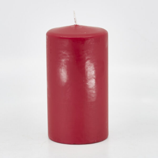 Kerze Naturwachs 'Karminrot' Ø70mm Höhe 130mm – Image 3