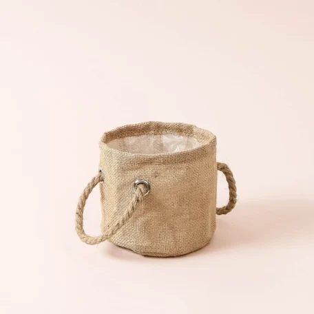 Stoffblumentopf, jute, 14cm