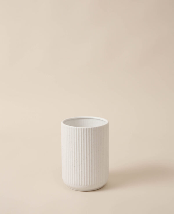 Scandi Vase, gerillt, grau