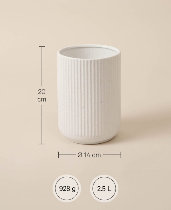 Scandi Vase, gerillt, grau – Image 3