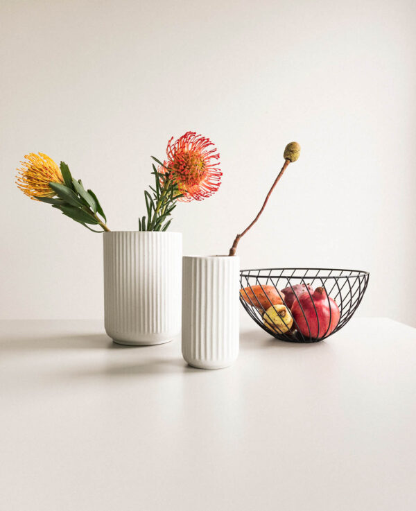 Scandi Vase, gerillt, grau – Image 4