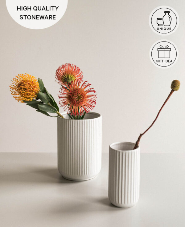 Scandi Vase, gerillt, grau – Image 5