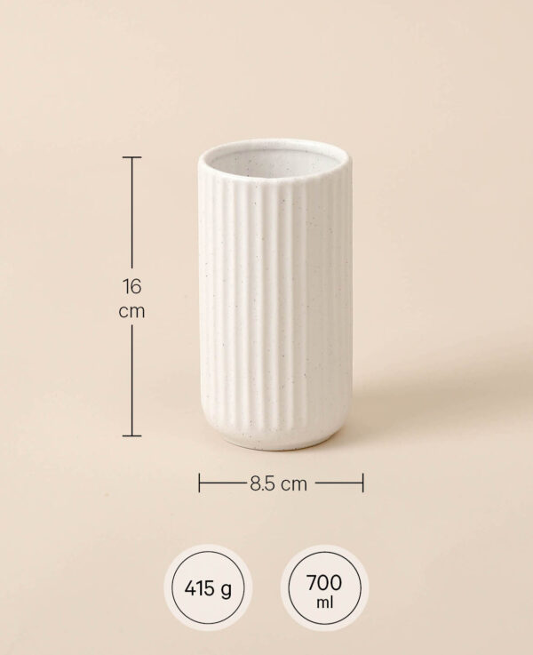 Scandi Vase, gerillt, grau – Image 3
