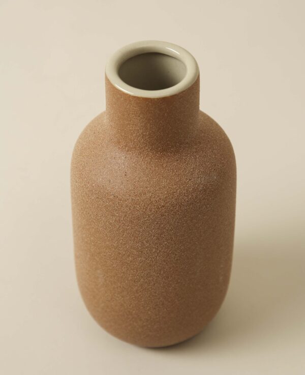 Keramikvase, orange, 10x20cm – Image 3