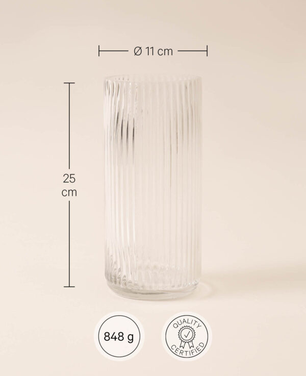 Rill Glasvase, 12x25cm – Image 3