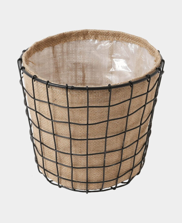 Metallkorb mit Jute, 20x18cm