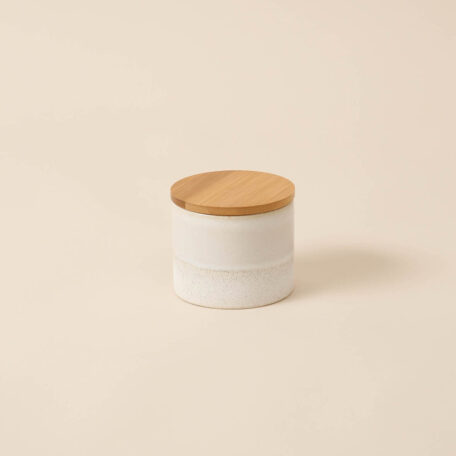 Caisse en pierre ronde, beige, H8.2cm x D10cm