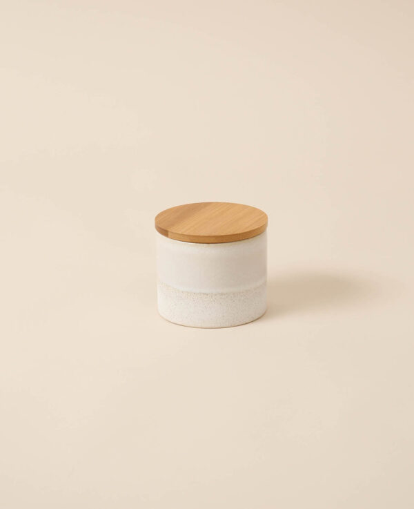 Caisse en pierre ronde, beige, H8.2cm x D10cm