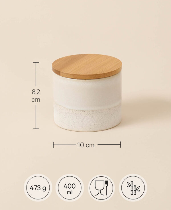 Runde Steinkiste, beige, H8.2cm x D10cm – Image 3