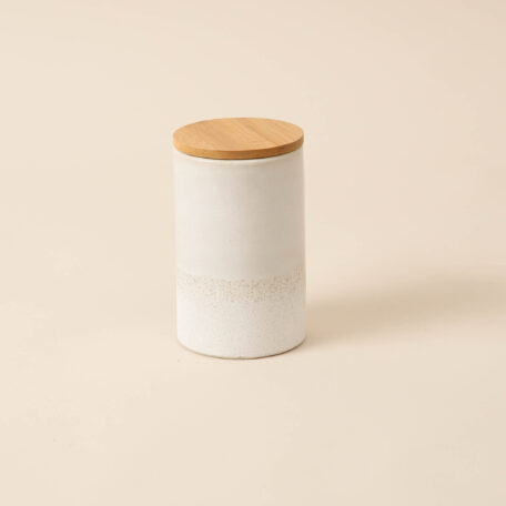 Caisse en pierre ronde, beige, H16.7 x D10cm