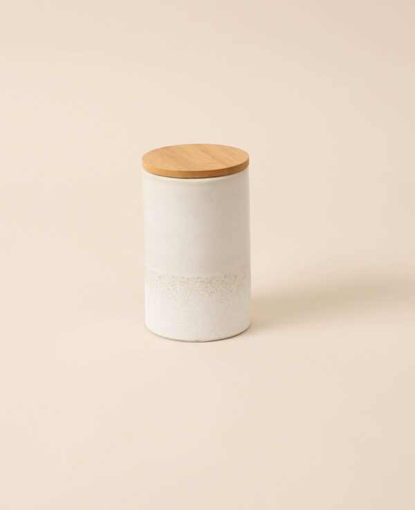 Caisse en pierre ronde, beige, H16.7 x D10cm