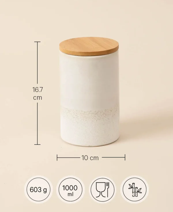 Runde Steinkiste, beige, H16.7 x D10cm – Image 2