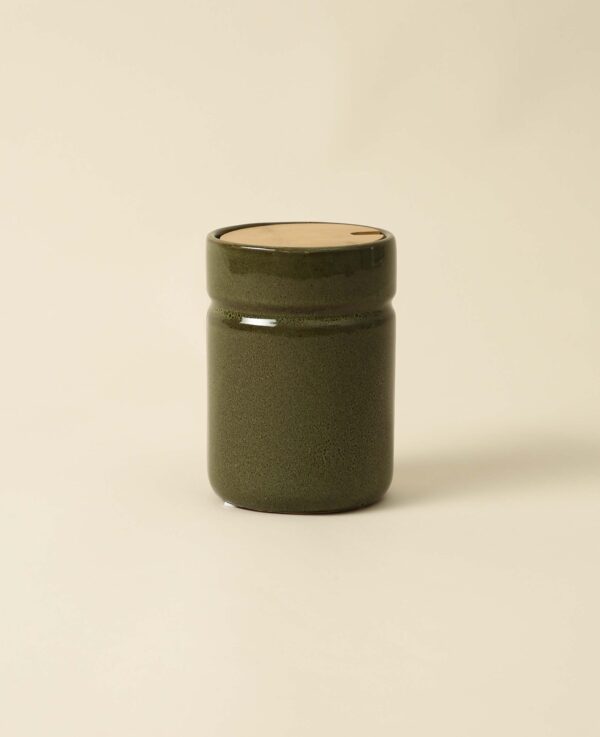 Keramik Dose, olive, 11x16cm