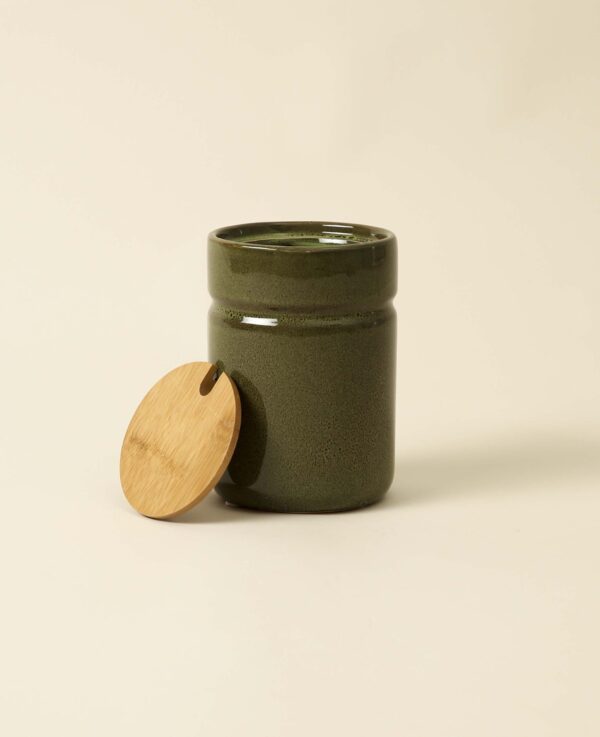 Keramik Dose, olive, 11x16cm - Bild 2