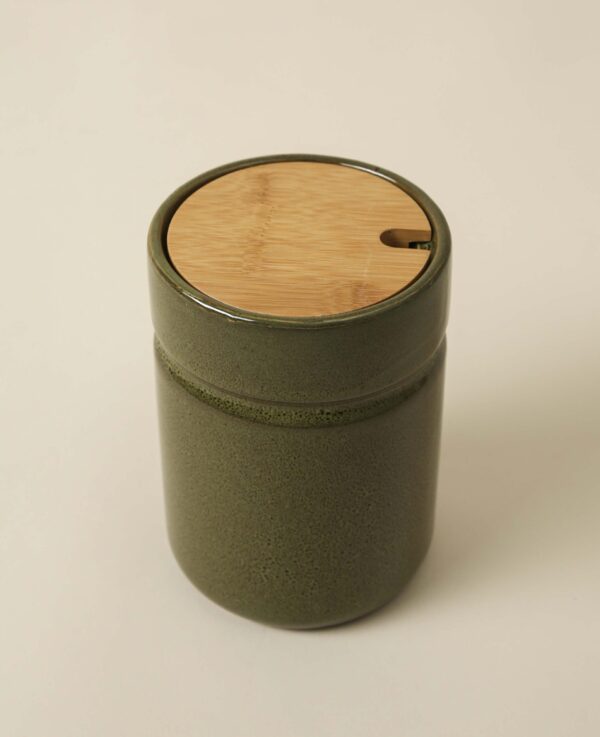 Keramik Dose, olive, 11x16cm - Bild 3