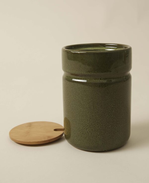 Keramik Dose, olive, 11x16cm - Bild 4