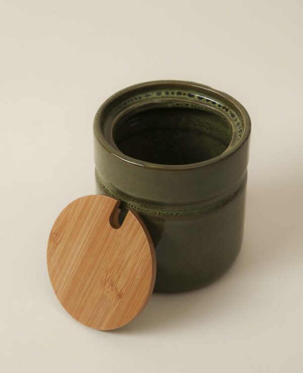 Keramik Dose, olive, 11x12cm - Bild 4