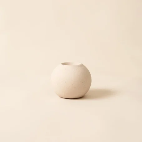 Teelichthalter Kugelform, Beige