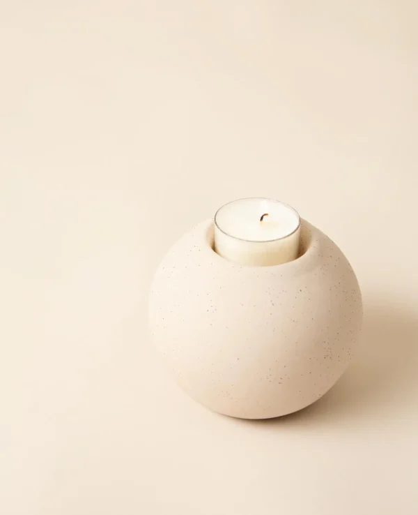 Teelichthalter Kugelform, Beige – Image 3