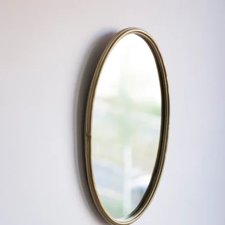 Miroir ovale, doré, 32x48cm