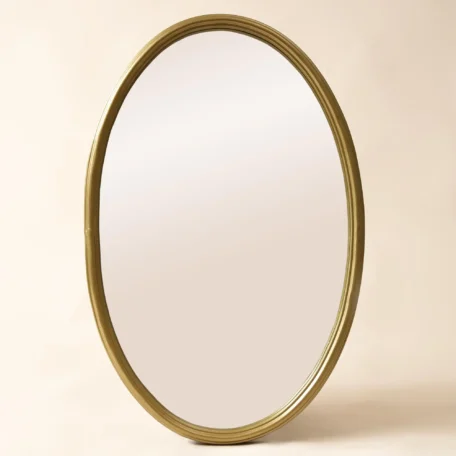 Miroir ovale, doré, 32x48cm