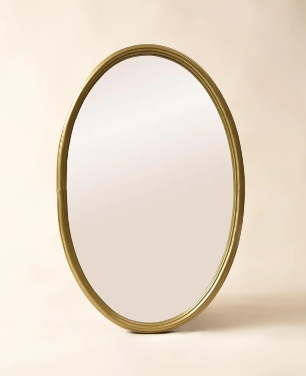 Miroir ovale, doré, 32x48cm