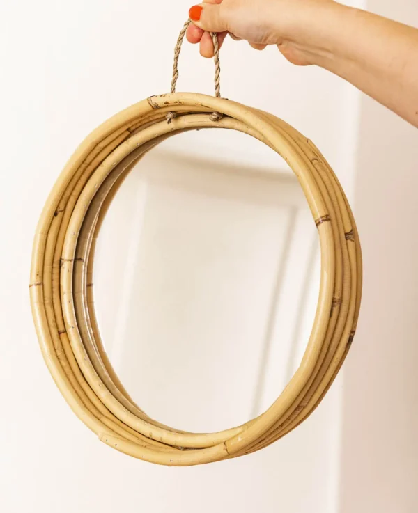 Runder Spiegel Rattan, D 30 cm – Image 3