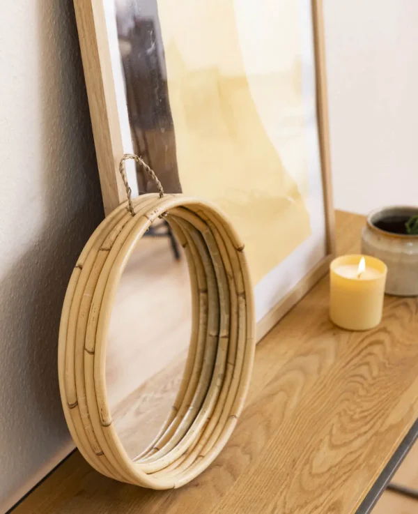 Runder Spiegel Rattan, D 30 cm – Image 4