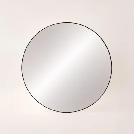 Runder Wandspiegel, schwarz D59cm