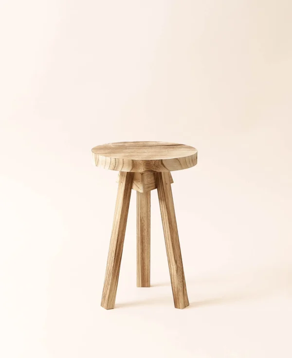 Tabouret rond en bois, 31cm