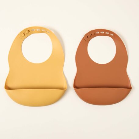 Lot de 2 bavoirs en silicone,sienna