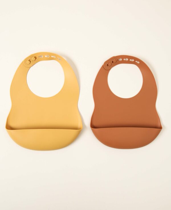 2er Pack Lätzchen Silikon,sienna