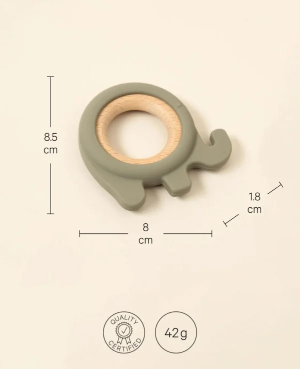 Silikon Beissring, Elefant, taupe - Bild 2