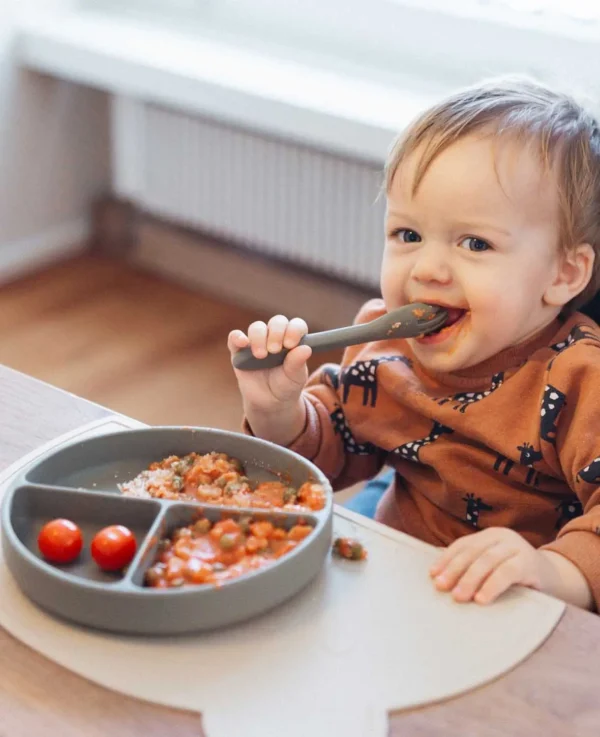 Kinderteller mit Saugnapf, Khaki – Image 3