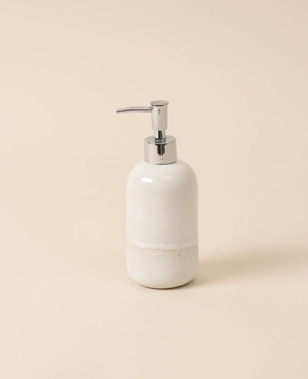 Distributeur de savon, céramique, beige