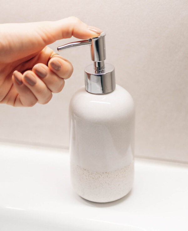 Seifenspender, Keramik, beige – Image 2