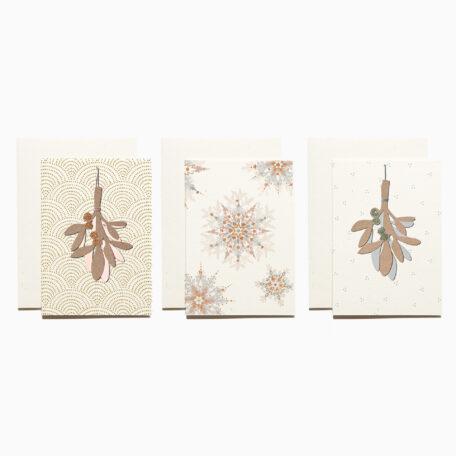Cartes de vœux peintes à la main -3 séries de magie d'hiver